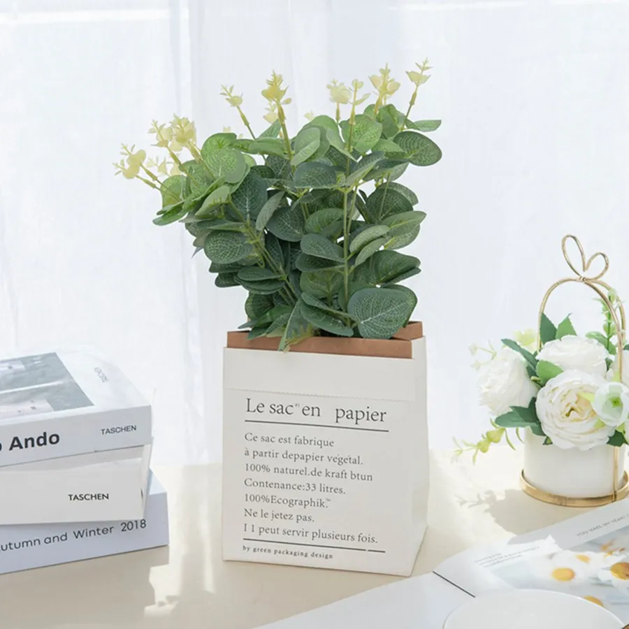 50 Stück Künstliche Eukalyptusblätter aus Seide für DIY Weihnachtsdekoration, Vasen, Scrapbooking, Blumen, Garten, Hochzeit, Partyzubehör – Detail 21