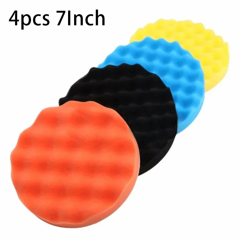 5 Pieces Buffing Pads Set 150mm/5 Inch Car Foam Drill Polishing Pad Sponge Wheel Set Kit Power Tool Car Polisher Accessories