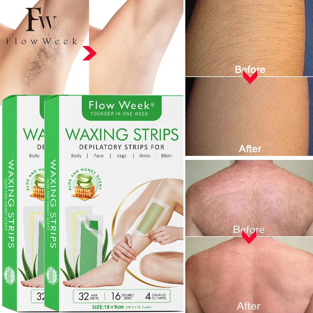 Hair Removal Underarm Private Facial Body Leg Hair Remove Cold Wax Strips Painless Depilatory Paper Beauty Women Men  Skin Care