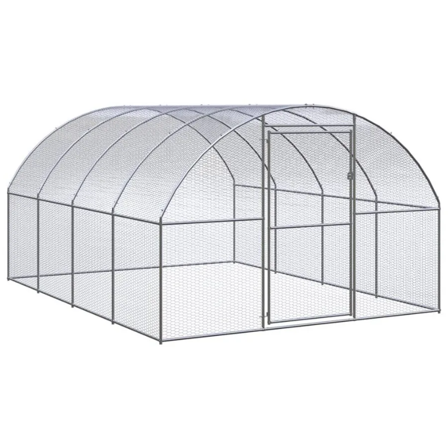 

Outdoor Chicken Coop 9.8'x13.1'x6.6' Galvanized Steel