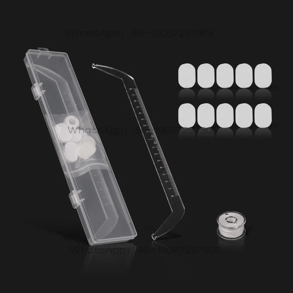2PCS Transparent Horizontal Ruler Set Box Positioning Line Drawing Auxiliary Balance Symmetrical Eyebrow Ruler with Ink Line