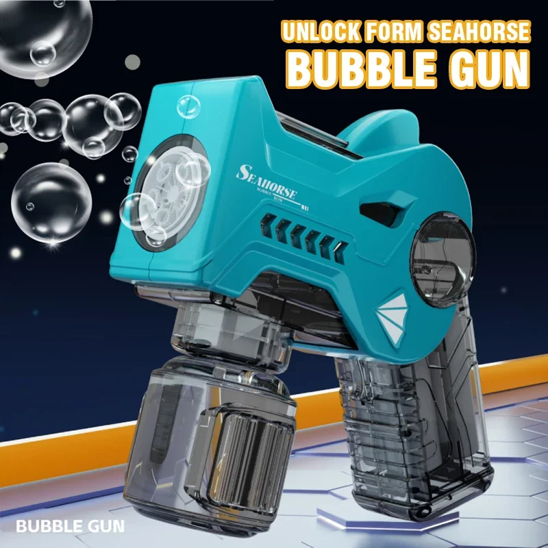 Automatic Electric Space Bubble Gun Children Toy Shark Dinosaur Bubbles Blower Machine for Kids Gifts Outdoor Wedding Party Toys