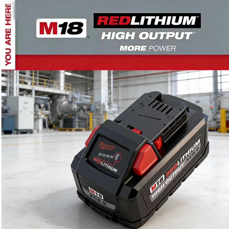 

Milwaukee 8.0Ah 18V Rechargeable Battery, M18B6 48-11-1880 Replacement 48-11-1860 48-11-1850 for M18 All Tools Battery+Charger