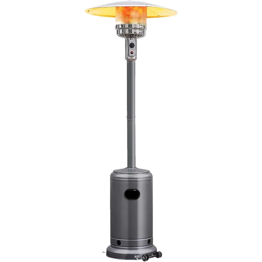 

50000 BTU Propane Patio Heater for Outdoor Use with Heat Lamp Featuring Wheels Trip-over Protection and CSA Certified for Both