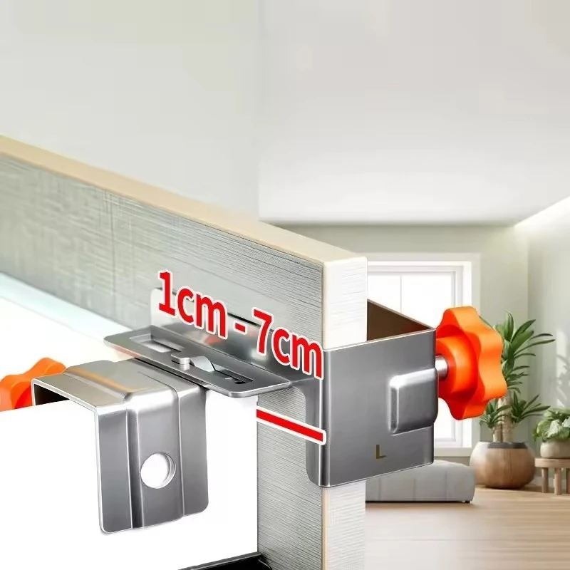 

Large Drawer Panel Installation Clip Set No Handle Needed Cabinet Door Panel Mounting Jig Bidirectional Panel Mounting Fixture