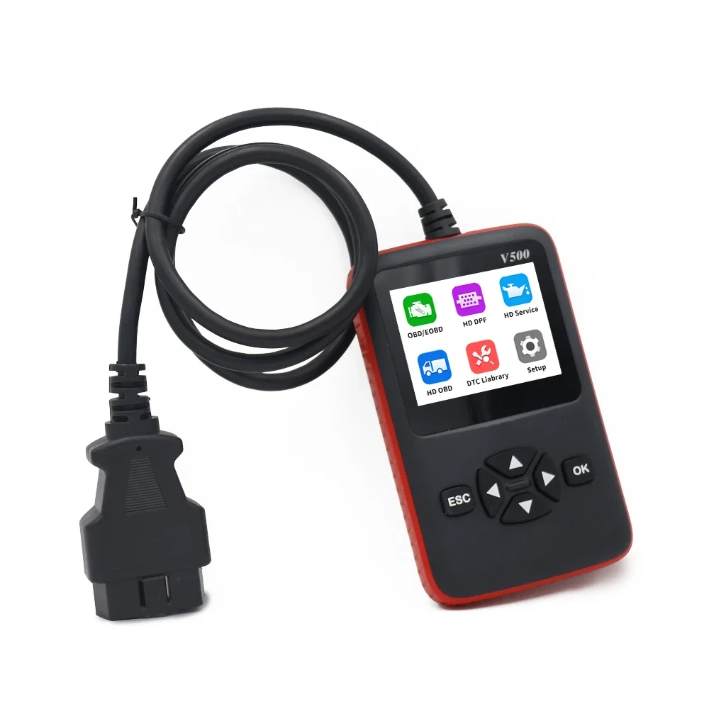 Shenzhen Factory Truck OBDII Diagnostic Tools Code Reader Heavy Duty Truck Diagnostic Scanner Tool V500