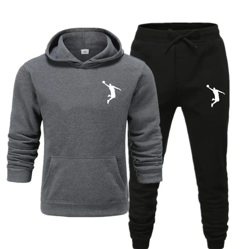 Sudadera y pantalones deportivos de la marca Sports Basketball, para hombre y mujer, conjunto de dos piezas, chándal, ropa deportiva informal con capucha, sudadera para hombre.