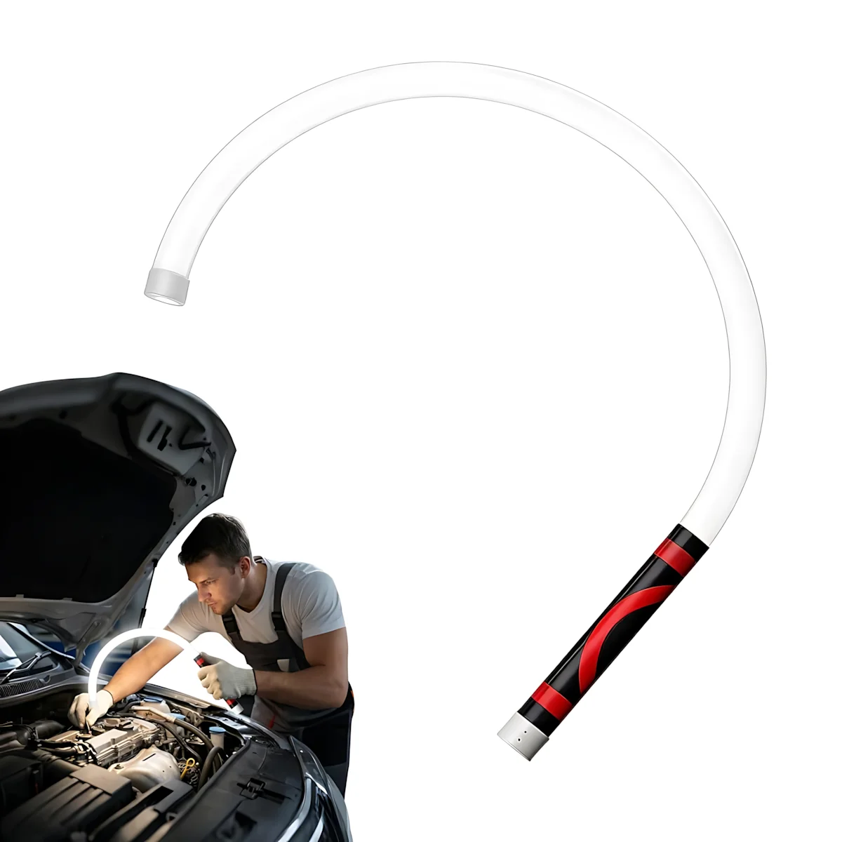 30 Inch Flexible LED Mechanic Work Light, 800LM Rechargeable Type-C Wide Beam Inspection Lamp with 3 Modes for Car Repair, Engine Bay and Garage