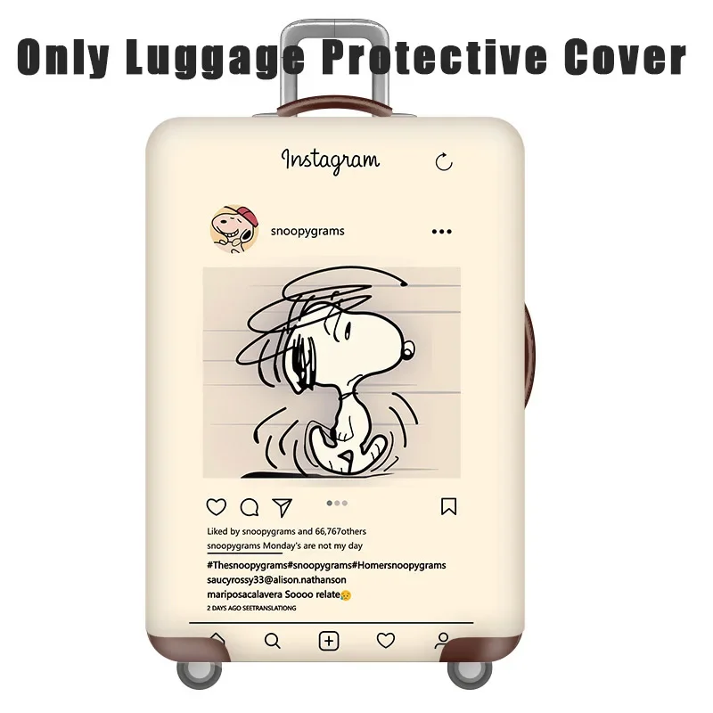 Snoopy Thick Elastic Luggage Protective Cover Zipper Suit for 18-32 Inch Bag Suitcase Covers Trolley Cover Travel Accessories