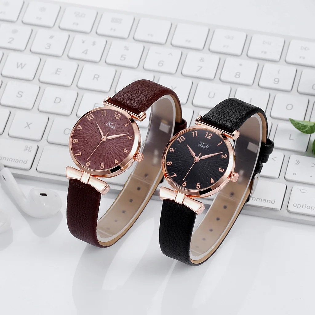 Fashion Women Watches Bracelet Set Flowers Ladies belt Watch Casual Leather Quartz Wristwatch Clock Gifts Relogio Feminino