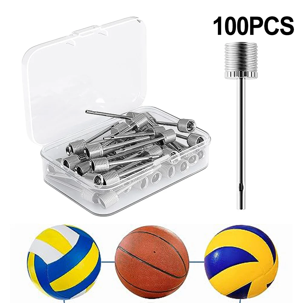 100PCS Pump Adapter Basketball Valve Pump Football Rugby Volley Net Ball Valve Inflatable Air Valve Adapter Steel Pump Pin