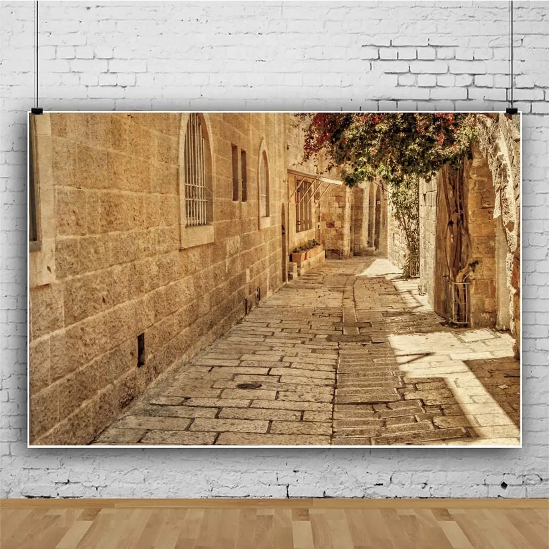 

Jerusalem Old Narrow Street Photography Backdrop For Wedding Party Background Supplies Adults Kids Photo Booth Wallpaper