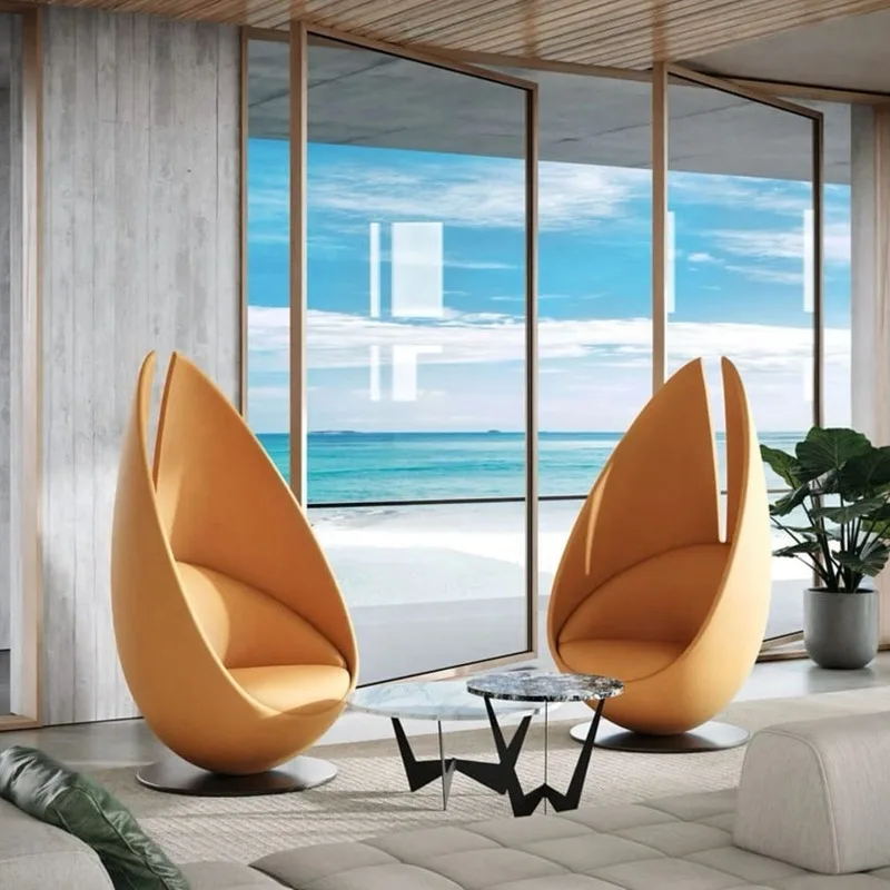 Nordic designer high-back leisure chair egg-shaped pointed ball chair space creative personality single chair