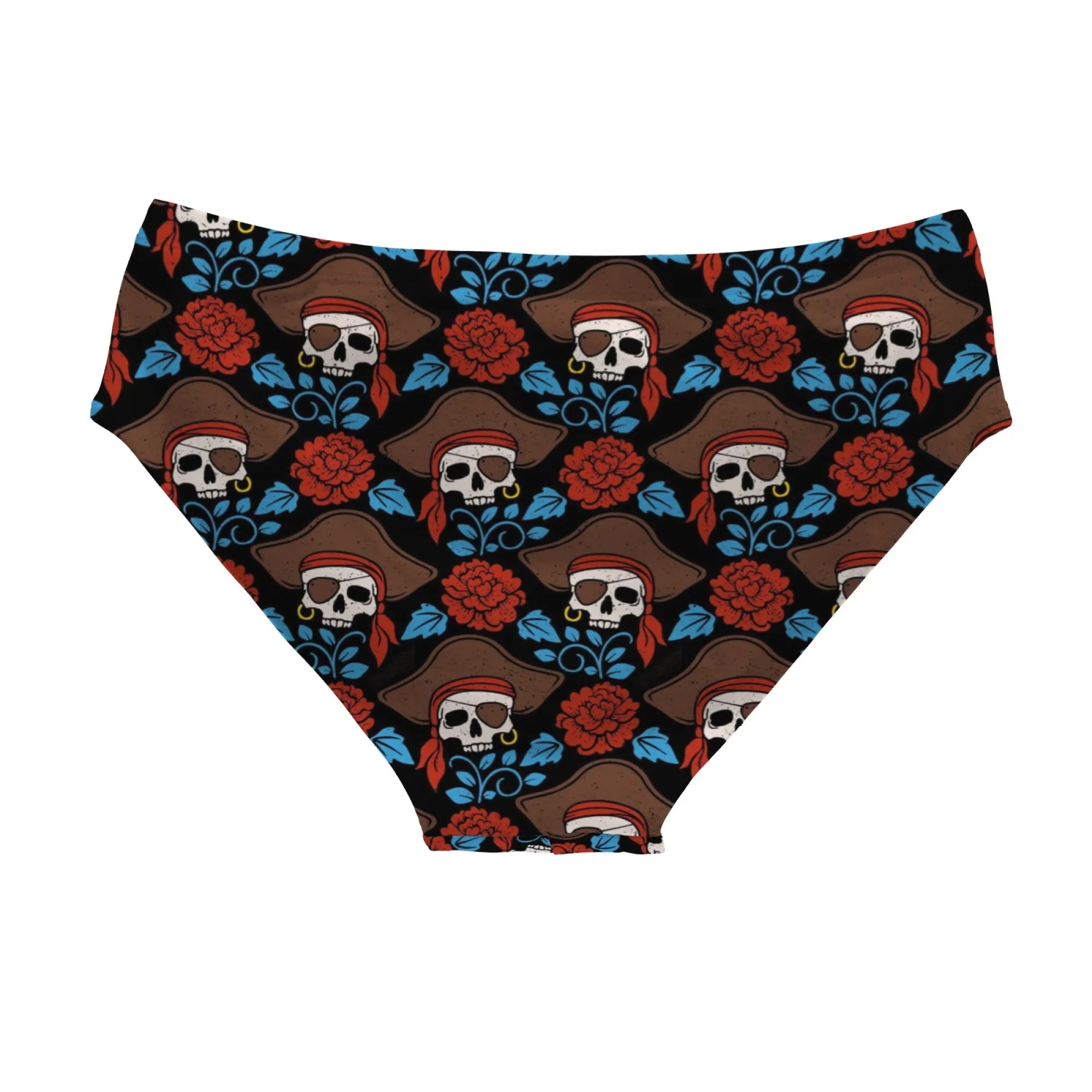 Pirate Skull Swim Trunks Elastic Soft Skin-Friendly Men's Triangle Swim Trunks Poolside Leisure Beach Carnivals Novel Swimsuits