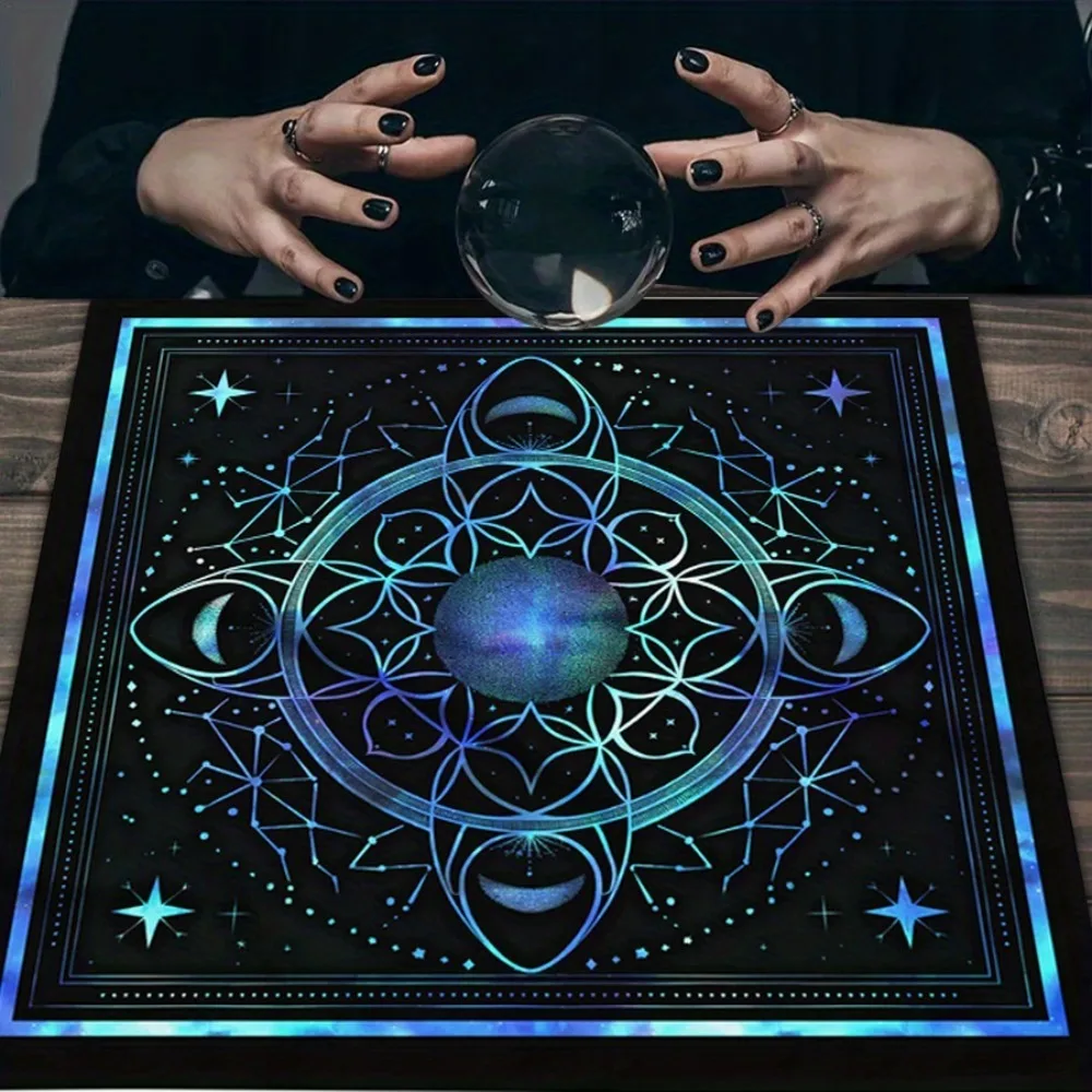 Tablecloth Multiple Sizes Digital Print Celestial Mandala Life Tree Starry Design Polyester Fabric Witchcraft Astrology Bohemian