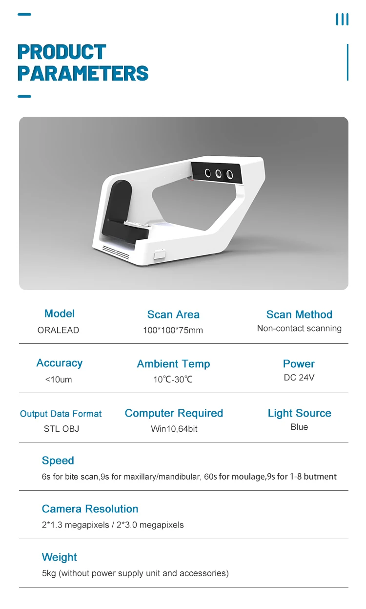 EXOCAD Digital Dental Lab Equipment Scanner 3D Fast Speed High Precision lab Scanner Dental Scanner Price Dental Cad CAM