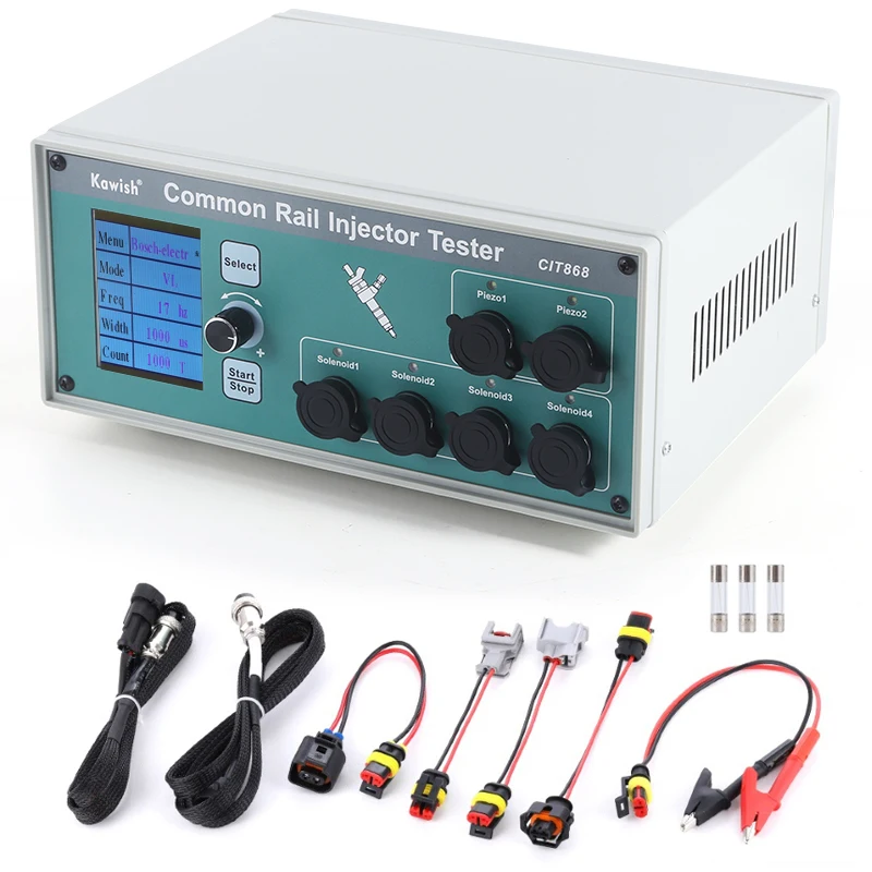 Upgrade LCD CIT868 4 channels diesel common rail injector tester 2PCS Piezo Injector tester injector driver injector clean