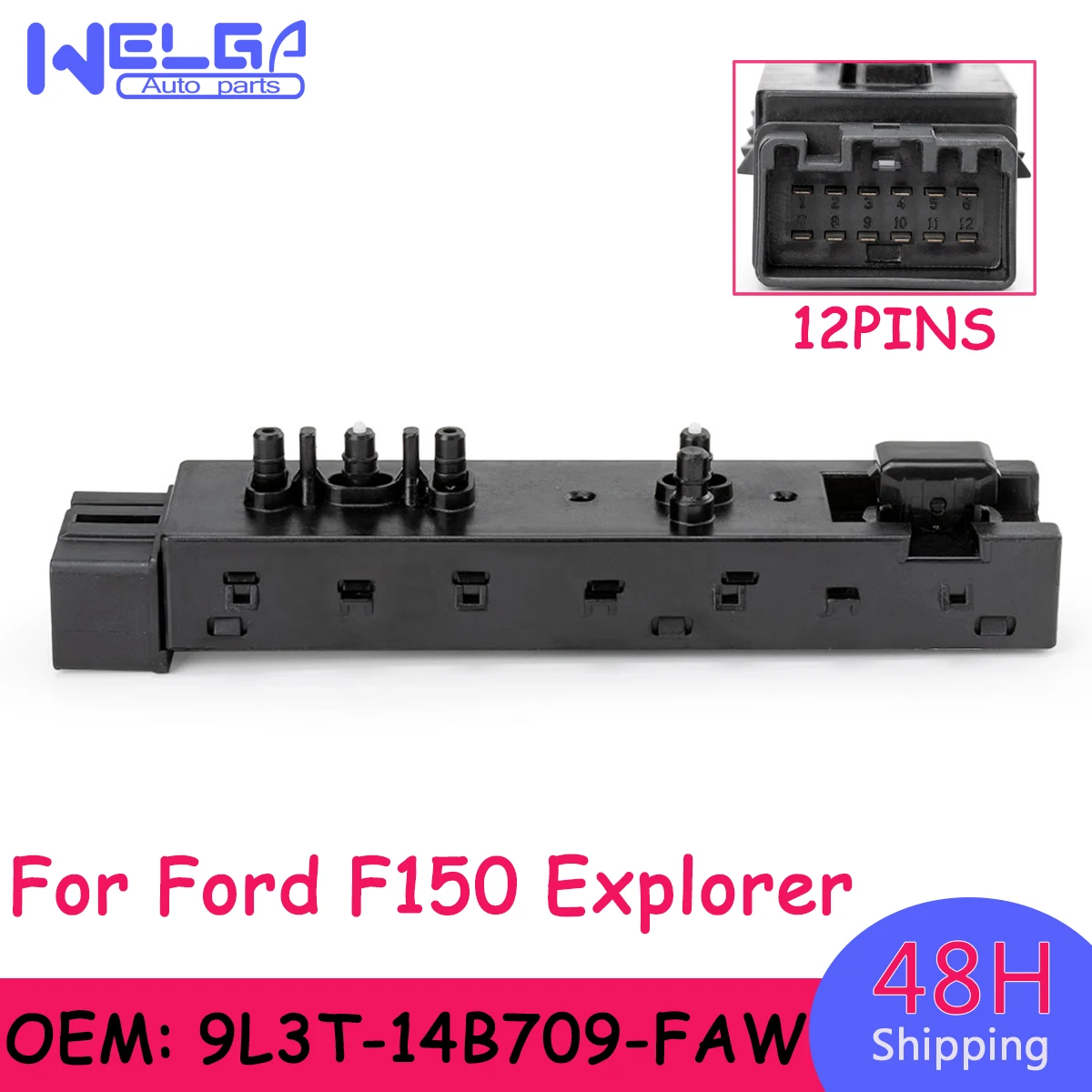 

New Power Seat Adjustment Control Switch 10 Way for Ford F150 Explorer Driver Side 9L3T-14B709-FAW 9L3T14B709FAW Left Side