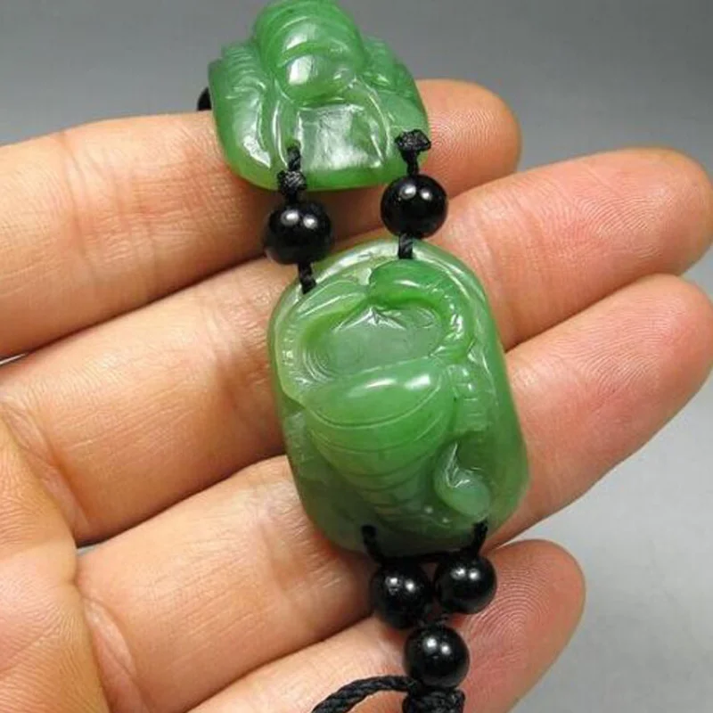 Hotan Green Five-Toxins Men Women, Fashionable and Versatile Jade Bracelet