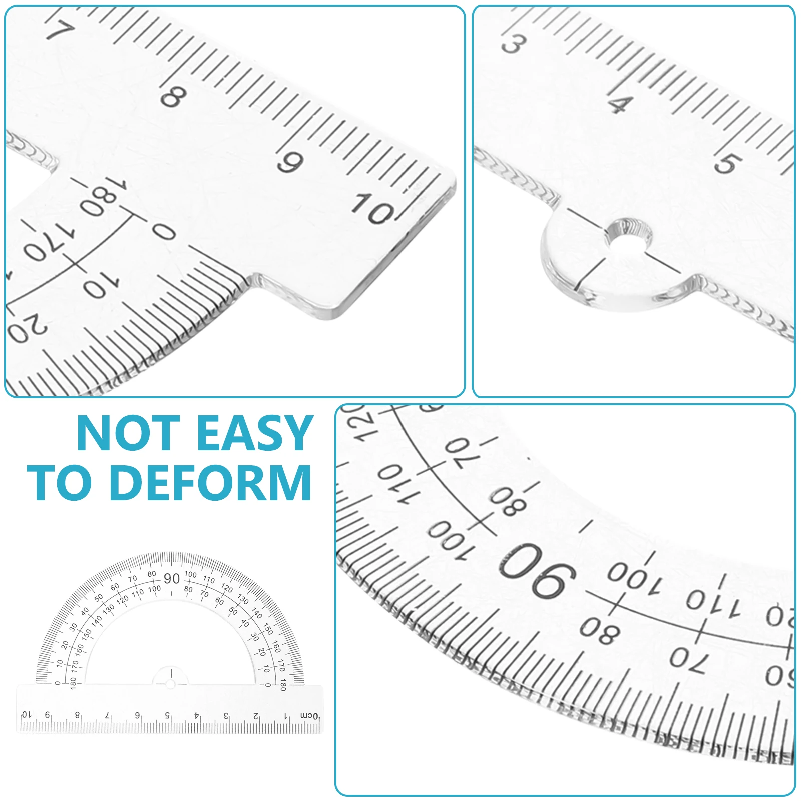 

10pcs Plastic Protractor Half Circle Tool for Student Geometry Math Dry Erase Portable School Stationery Measuring Instruments