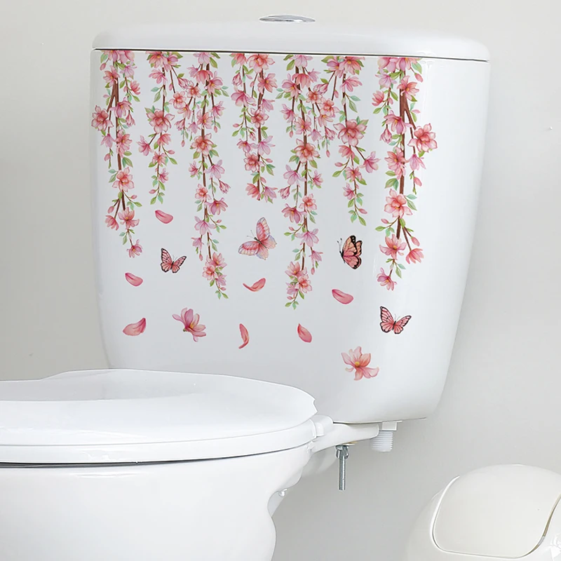 Varie piante verdi fiori Wall Sticker bagno Toilet Decor decalcomanie soggiorno Cabinet decorazione della casa murale autoadesivo