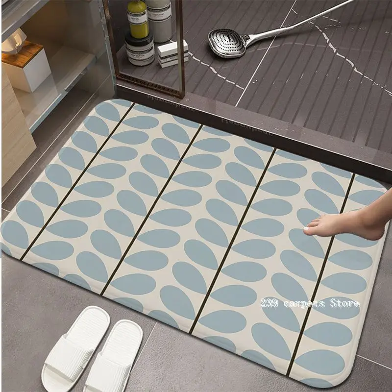 Orla Kiely Leaf Flower Long Rugs Anti-slip Absorb Water Long Strip Cushion Bedroon Mat Doormat Area Rug