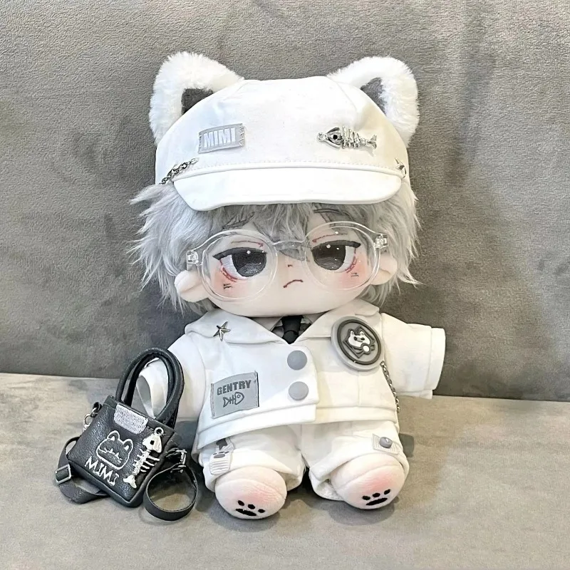 20cm Plush Doll Clothes Gentle White Suit Cool Costumes Anime Kpop Skz Outfit Toys Accessories Children Gifts