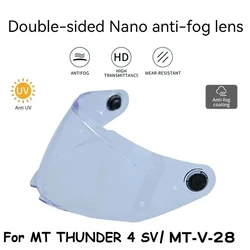MT THUNDER 4 SV STINGER 2 용 헬멧 겨울 바이저 MT-V-28B 브레이커 SV 오토바이 양면 나노 안개 방지 렌즈 액세서리