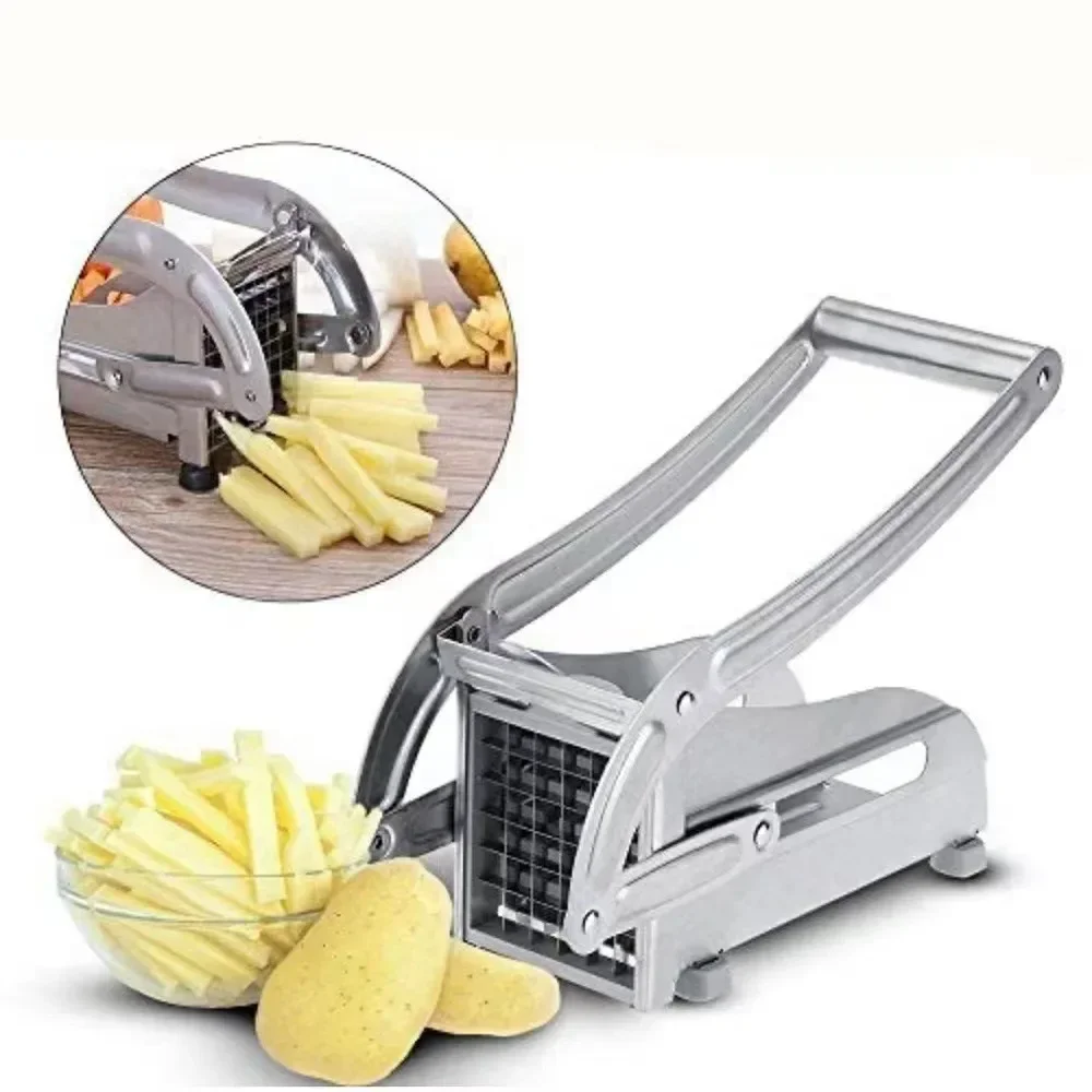 

Multifunction Manual Cutter French Fries Slicer Stainless Steel Meat Chopper Perfect for Potato, Cucumber, Fruits Cutting