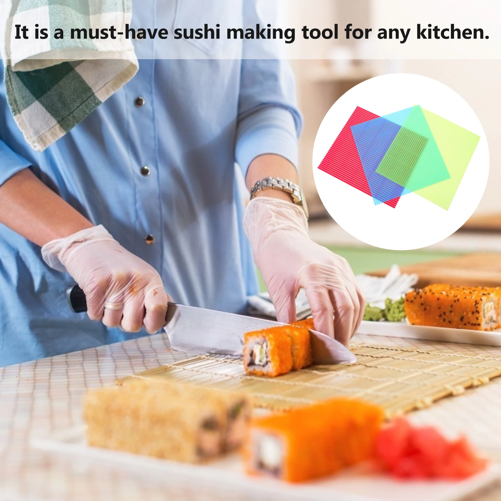 

3pcs Rolling Mats Premium Plastic Roller Making Tray For Homemade Gadget Kitchen Utensils Rice Rolling Mat Sushi Making Tool