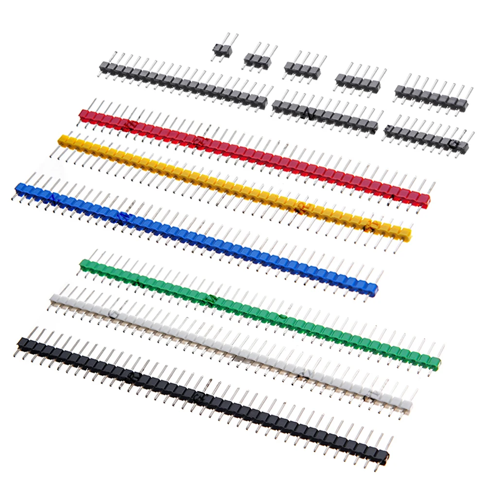 2.54mm 10/12/15/20/40Pin Single Row Male 2~40P Breakaway PCB Board Pin Header Connector Strip Pinheader For Arduino 2/3/4/5/6/8