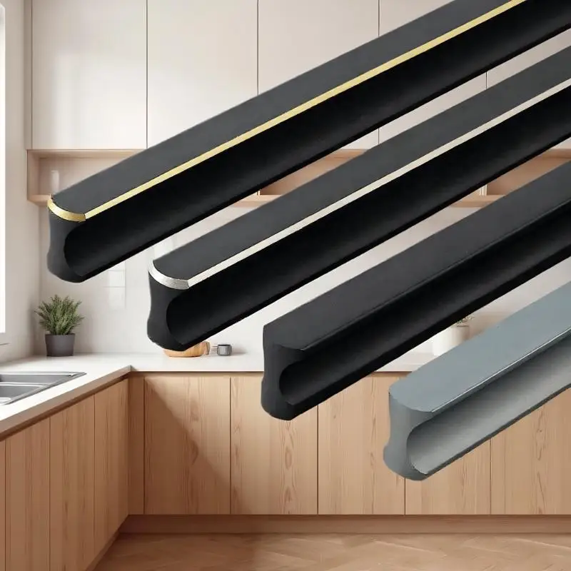 Modern Simple Light Luxury I-Shaped Cabinet Door Handle Extended Round Head Drawer Wardrobe Cabinet Furniture Door Handle