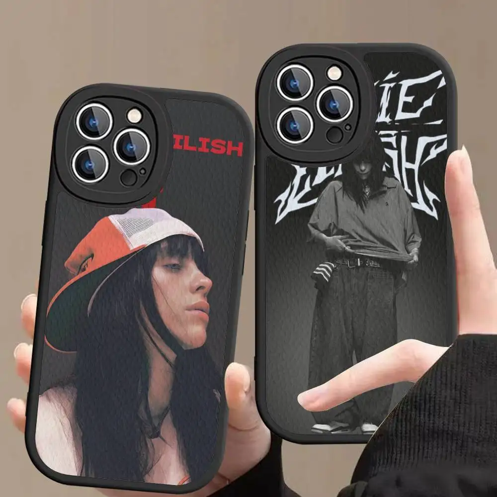 Pop Singer B-Billie E-Eilish For IPhone 16 15 14 13 12 11 Pro Max Plus Shockproof Leather Soft Phone Cover