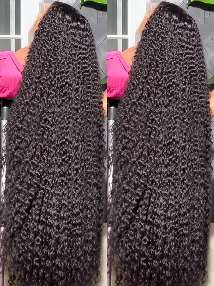 300% موجة عميقة شفافة 13x6 Hd الدانتيل الجبهة خصلات الشعر المستعار الإنسان 40 46 بوصة مجعد موجة المياه 7x5 غلويليس الباروكات الشعر البشري للنساء