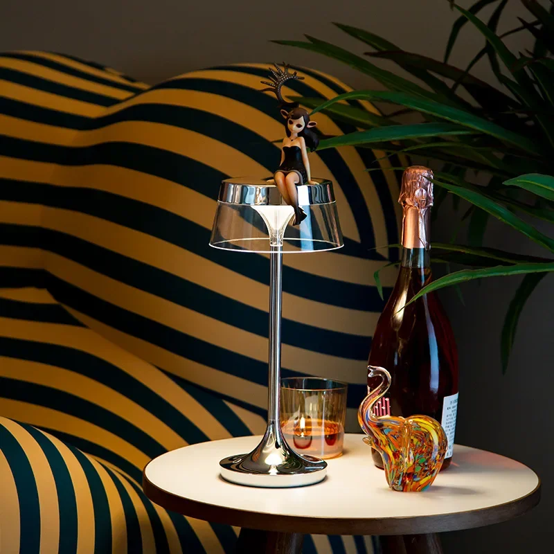 

Rechargeable small light cup, ambient desk lamp, bedroom high sense, bedside lamp light luxury American style