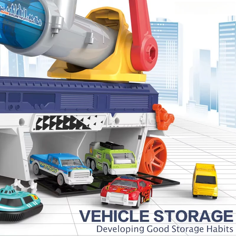 Transporter a prova di esplosione camion cannone tiro auto lancio scorrevole musica e simulazione leggera tirare indietro giocattoli per ragazzi regalo