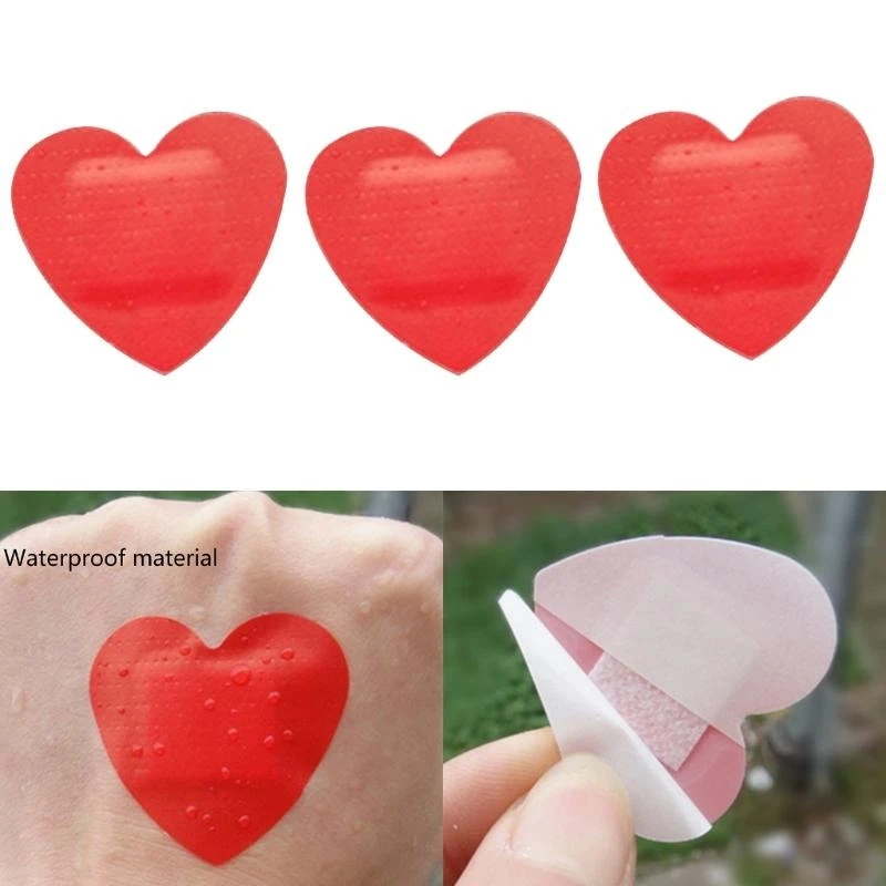

J15U Small Kids Bandaids Heart Wound Bandages First Aid Wound Care Patches Fabric Bandages Adhesive Bandages Hemostatic