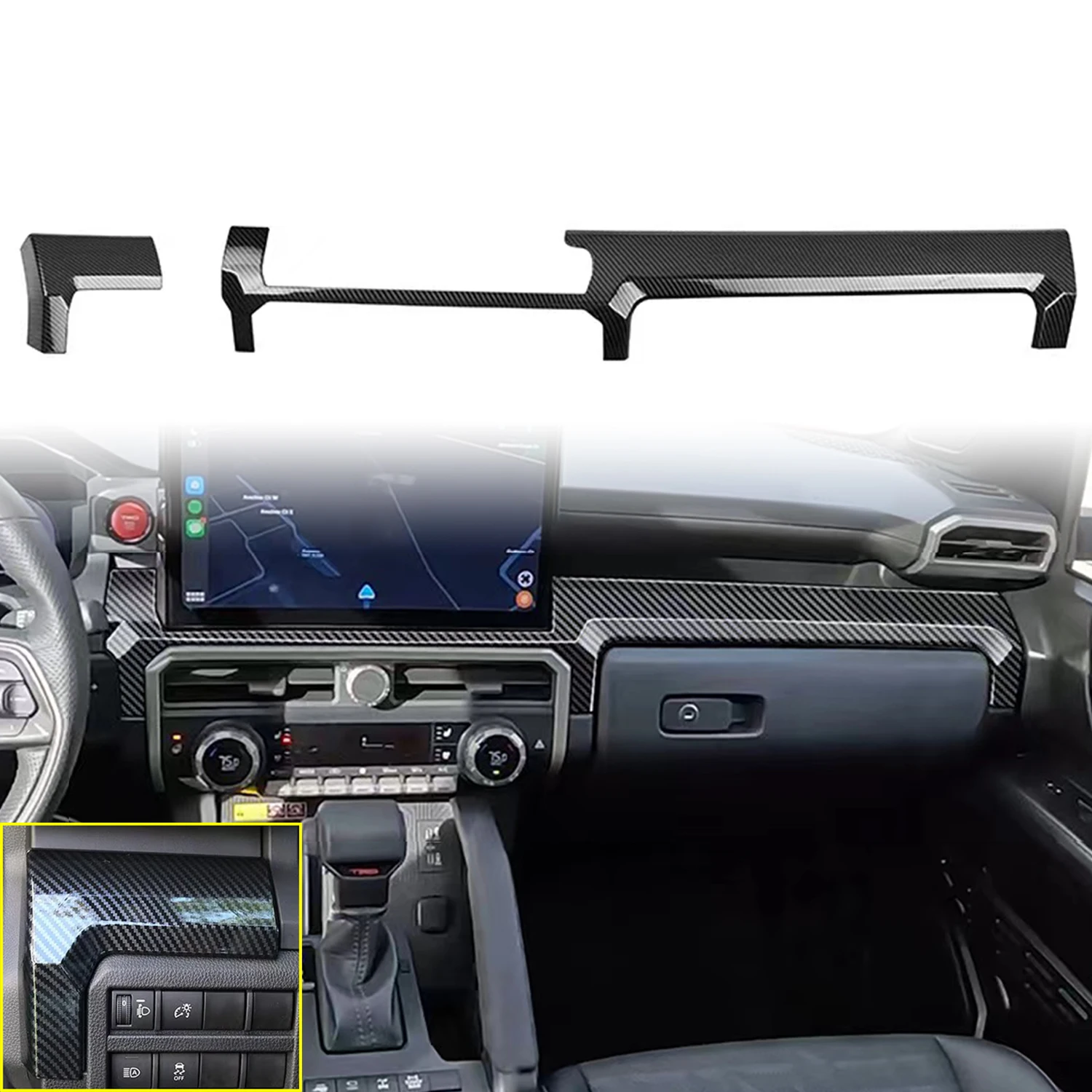 

Для Toyota 4Runner 2025 2026 с левым рулем!!! Центральная полоса управления салоном автомобиля, накладка из АБС-пластика, аксессуары 2 шт.