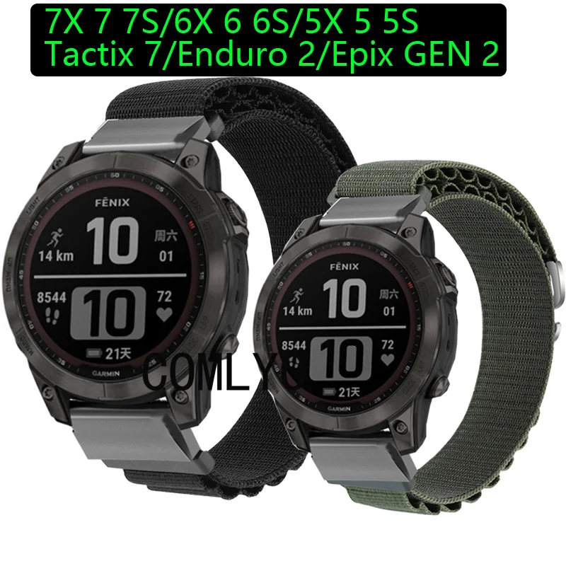 Correa cruzada de nailon suave para reloj Garmin Fenix 7X 7 7S 6X 6 Pro Solor Enduro EPIX Gen 2 Tactix 7 PRO Instinct 2X 2 2S