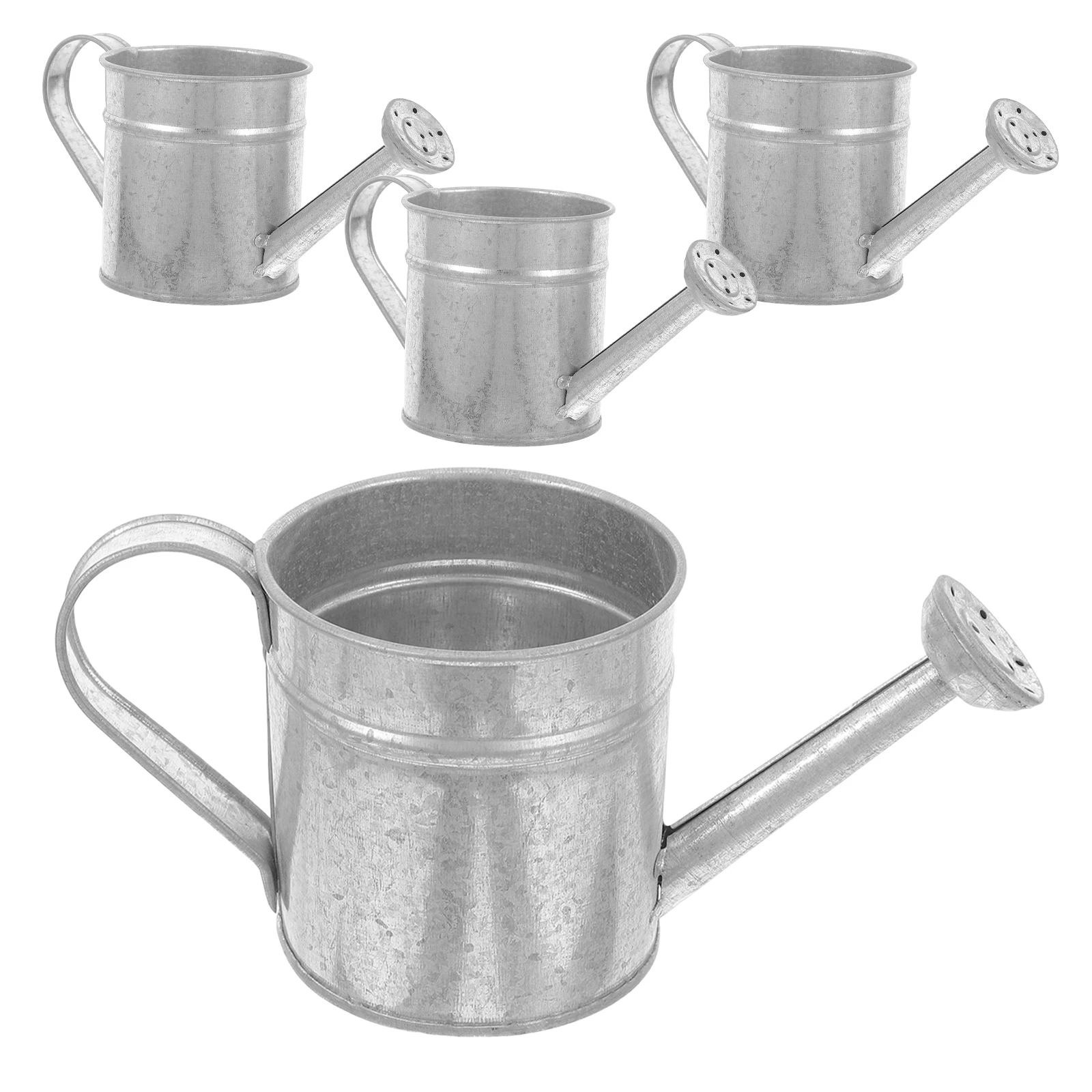 

4 Pcs Iron Bucket Galvanized Metal Flower Pot Metal Bucket Decor Decorative Vase Farmhouse Sprinkler Container Arrangement