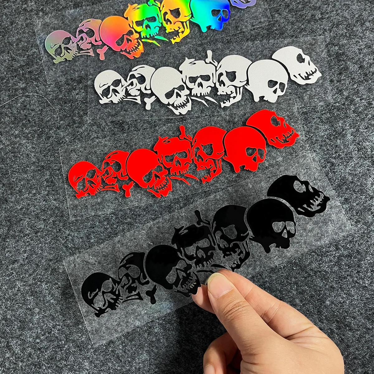 1Pc Skull Totem Vinyl Sticker Waterproof Decal for Motorcycle Car Bike Rearview Mirror Body Scratch Cover