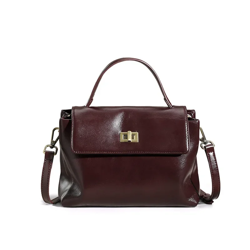 

2025 Designer Genuine Leather Crossbody Bag for Women Elegant Vintage Shoulder Handbag Perfect for Office and Travel