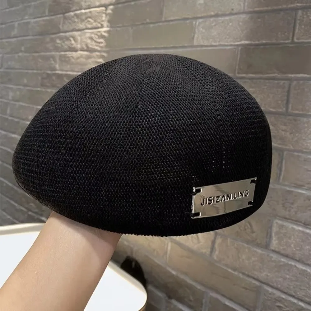 Mesh Structured Women's Berets Hat Collection Breathable Face-Slimming Stylish Hat Fashion Accessory Versatile Plain Cap