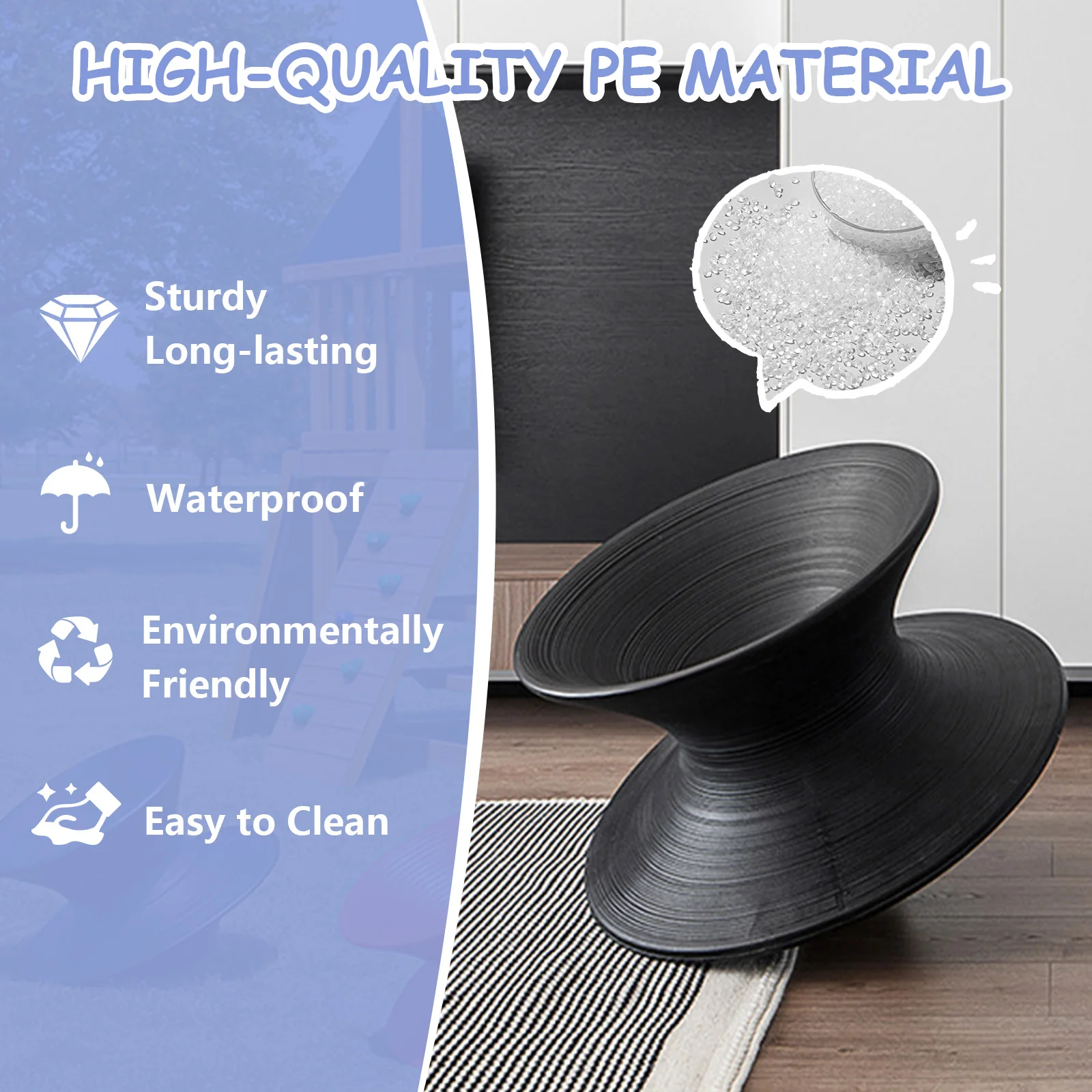 كرسي جيروسكوبي للأطفال يدور 360 درجة كرسي جيروسكوب دوار مقعد حسي دوار لمتعة الفناء الخلفي واللعب في الهواء الطلق