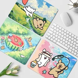 Korea line puppy Maltese Floor Mat Small Office Computer Desk Mat Table Keyboard Big Mouse Pad Laptop Cushion Non-slip Decor