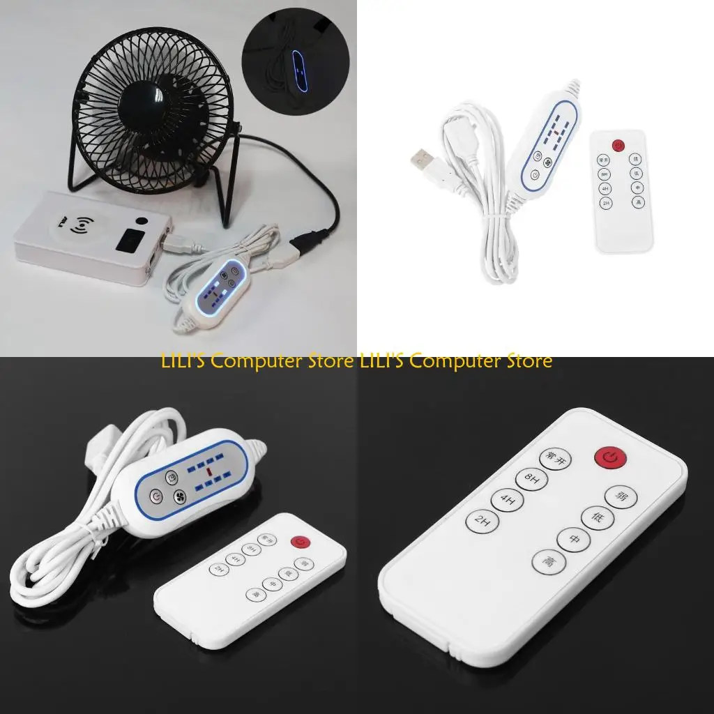 

A52B Многофункциональный пульт дистанционного управления для USB-вентилятора Светодиодная подсветка 4-скоростной регулируемый с