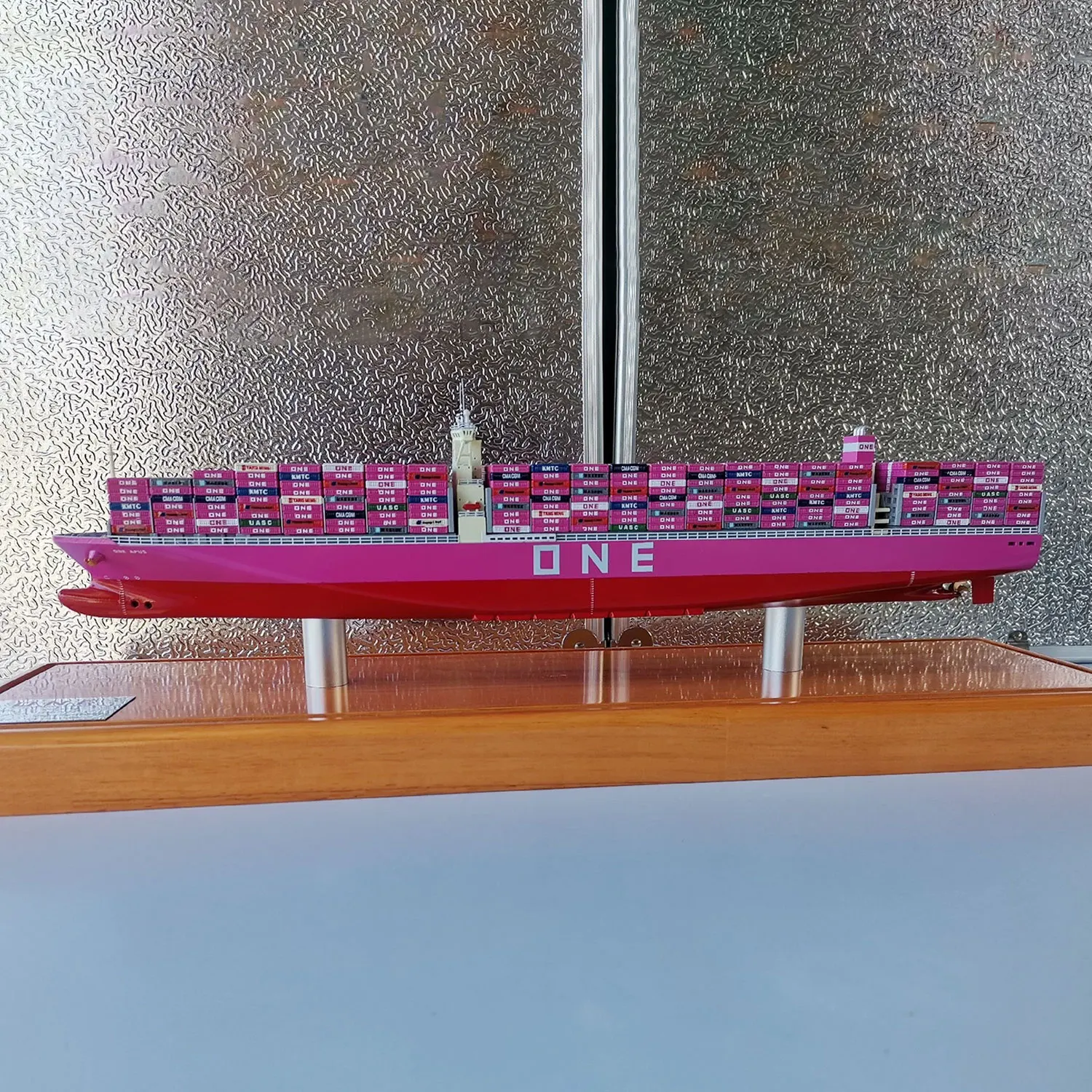 Contenedor terminado estático de 42cm, modelo de barco, adornos de escritorio, colección temática náutica, regalo de negocios, modelo de barco de carga de simulación