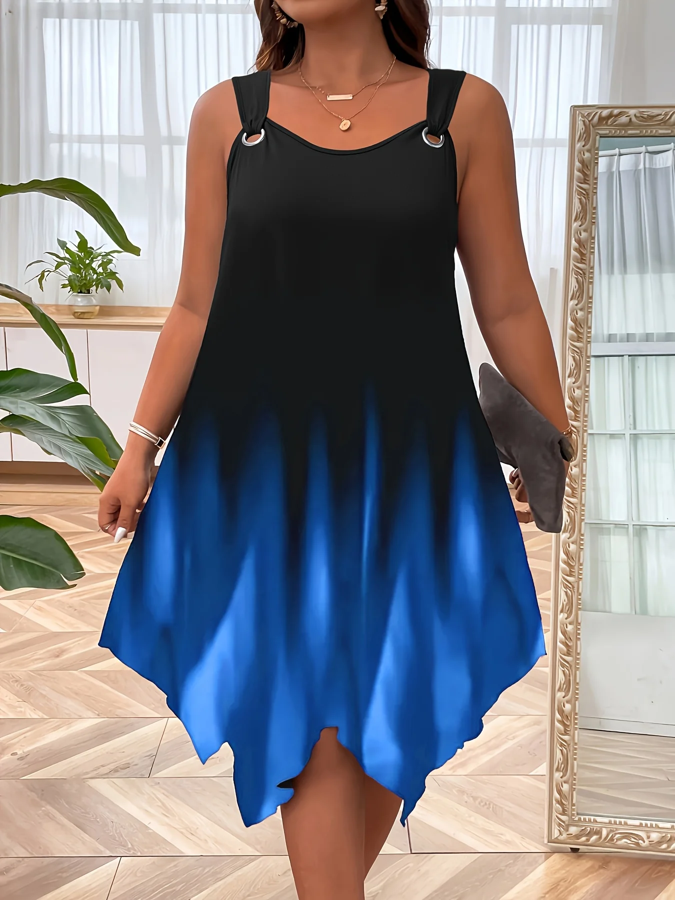 Robe d'été chic pour femmes grandes tailles avec bretelles élégantes pour une élégance estivale sans effort