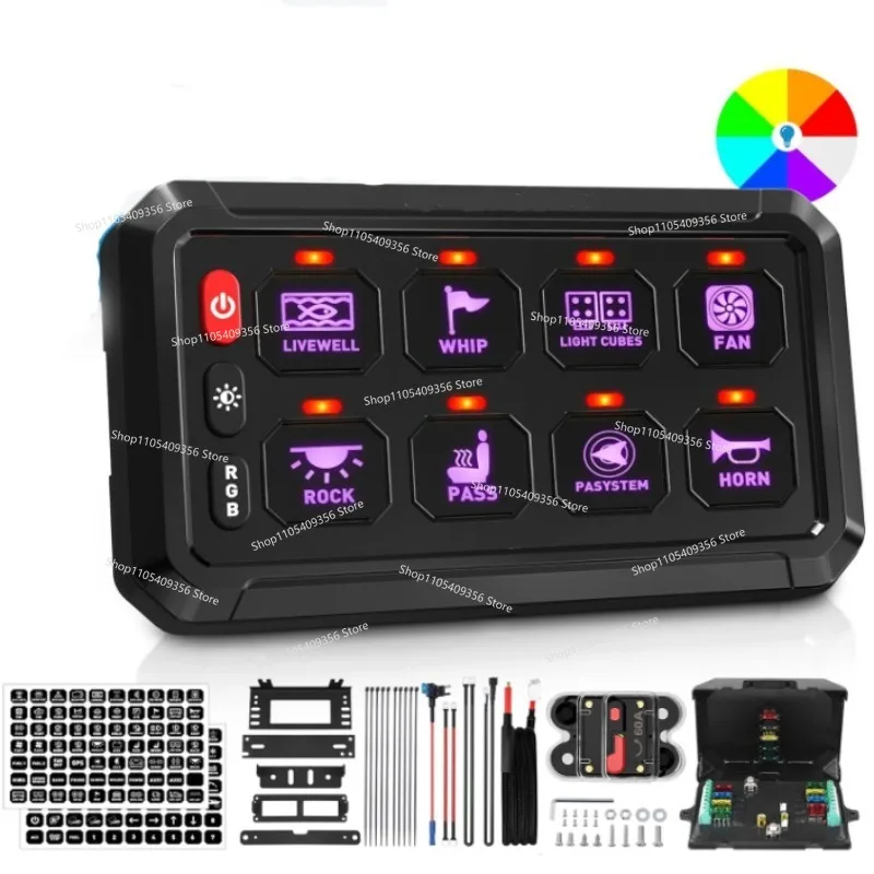 Twelve-button Touch Switch Panel, Mobile Phone Bluetooth APP Control Modified General RV Yacht RGB Adjustable