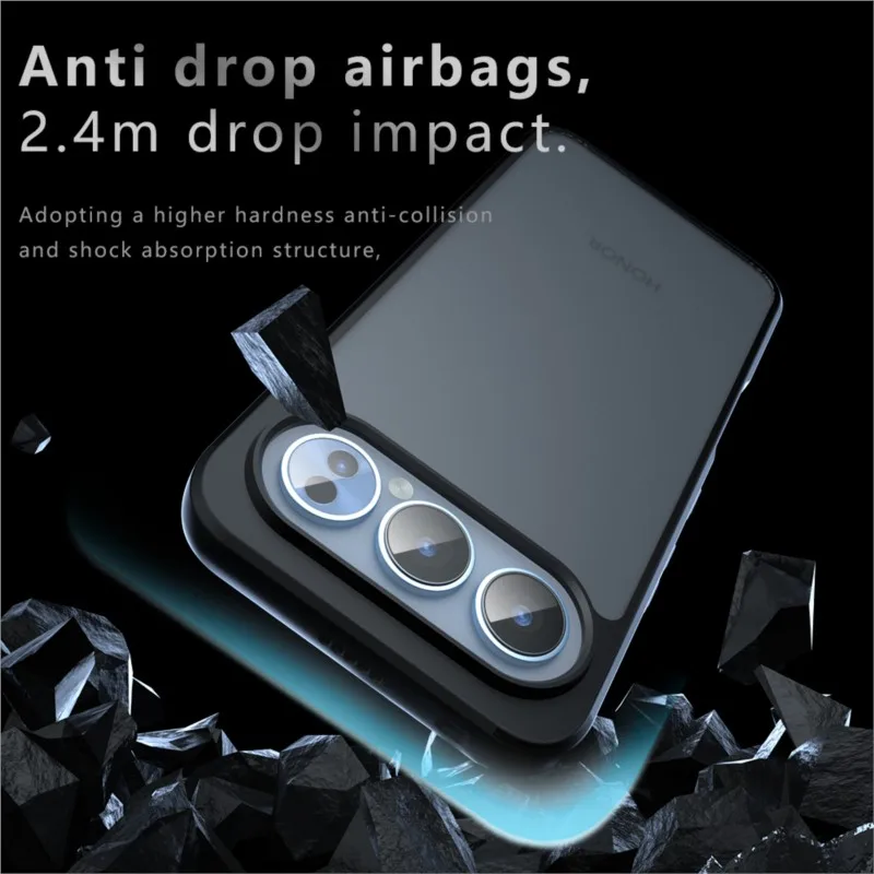 حافظة لهاتف Honor 500 Pro 5G من مادة البولي يوريثان + غطاء خلفي شفاف من الأكريليك وسادة هوائية مضادة للسقوط لهاتف Honor 500 Pro 5G Honor 500 5G